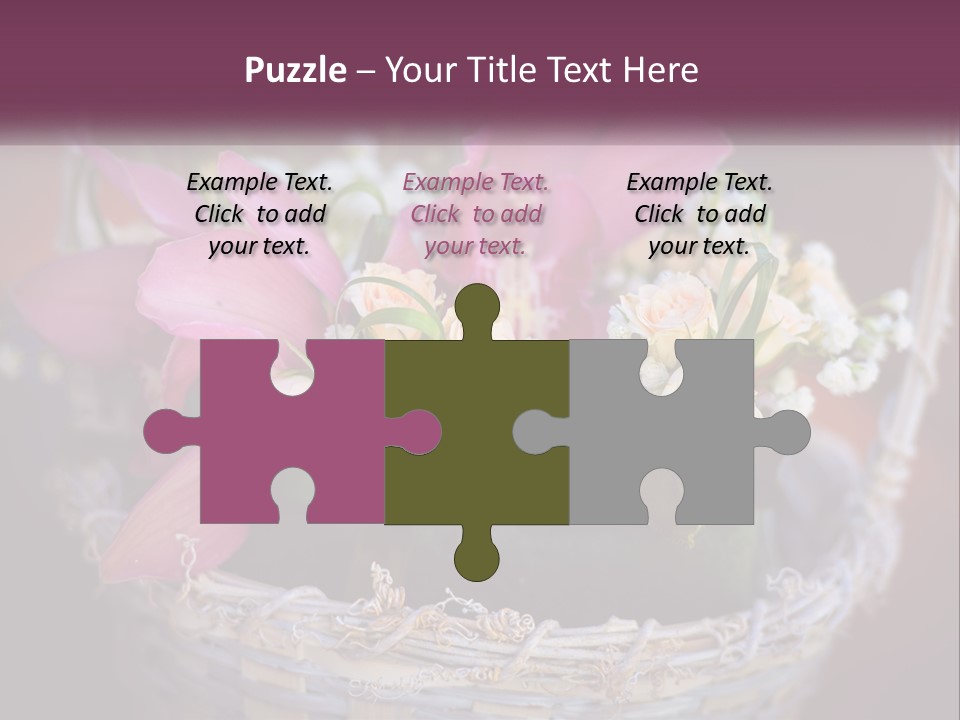 A Basket Filled With Pink And White Flowers PowerPoint Template