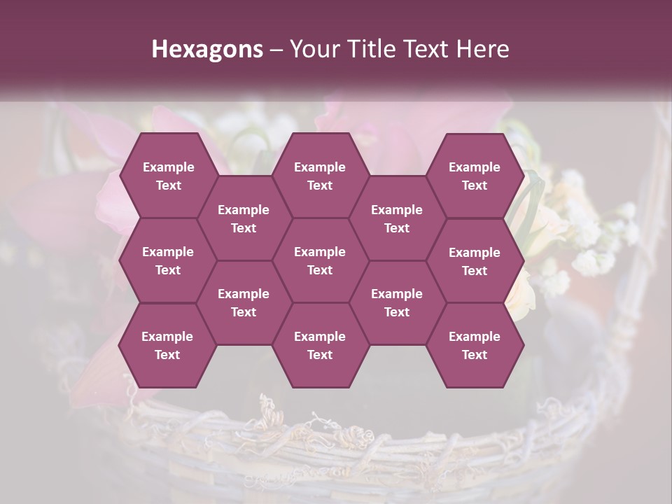 A Basket Filled With Pink And White Flowers PowerPoint Template