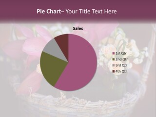 A Basket Filled With Pink And White Flowers PowerPoint Template