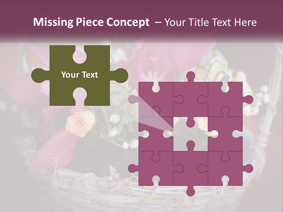 A Basket Filled With Pink And White Flowers PowerPoint Template