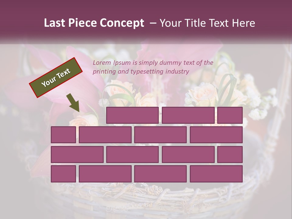 A Basket Filled With Pink And White Flowers PowerPoint Template