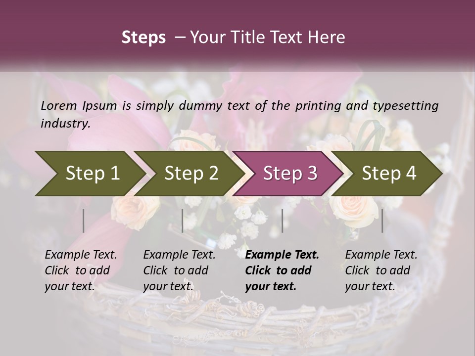 A Basket Filled With Pink And White Flowers PowerPoint Template