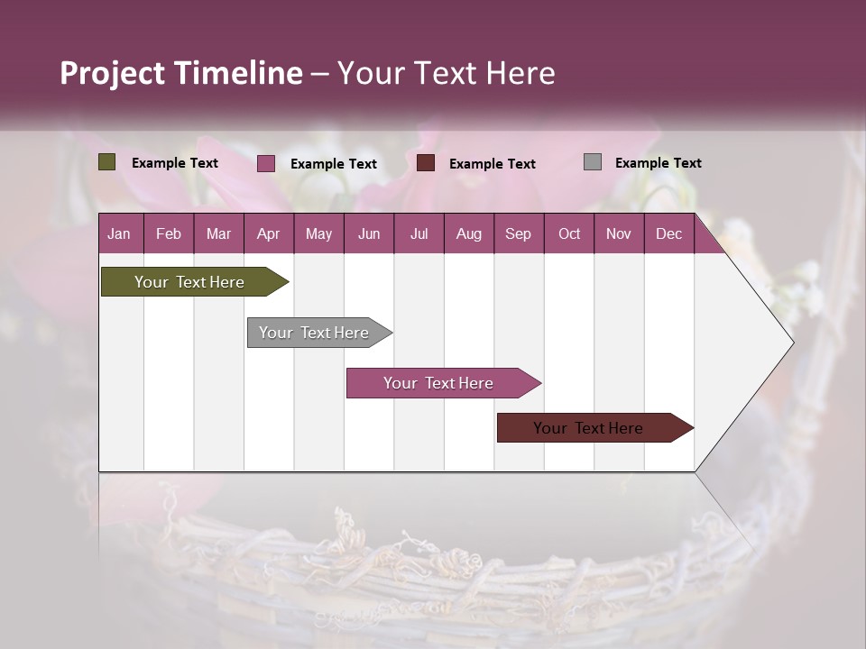 A Basket Filled With Pink And White Flowers PowerPoint Template