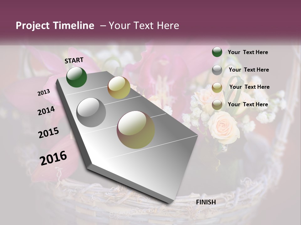 A Basket Filled With Pink And White Flowers PowerPoint Template