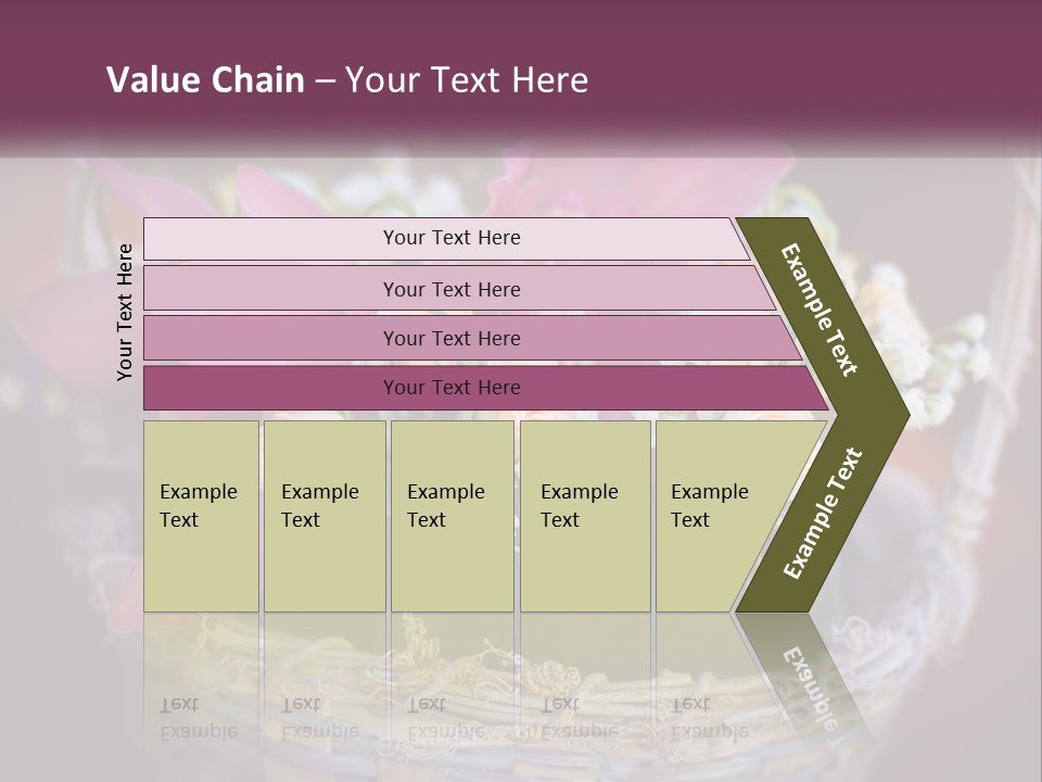 A Basket Filled With Pink And White Flowers PowerPoint Template