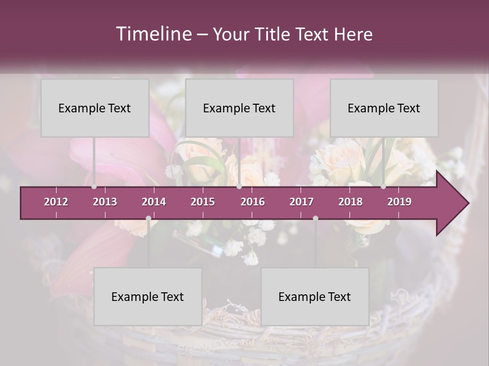 A Basket Filled With Pink And White Flowers PowerPoint Template