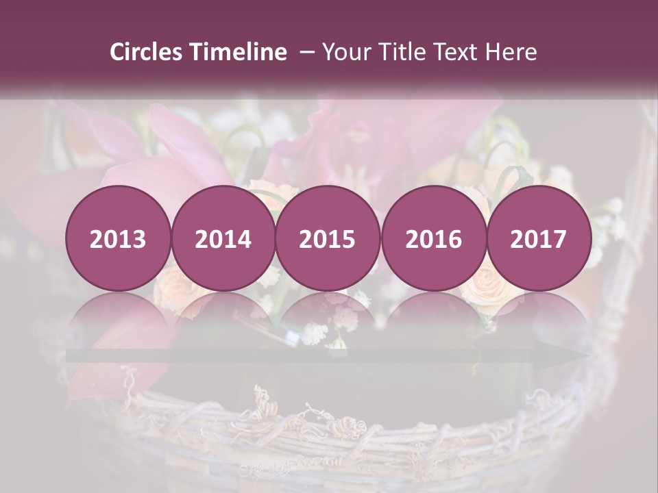 A Basket Filled With Pink And White Flowers PowerPoint Template