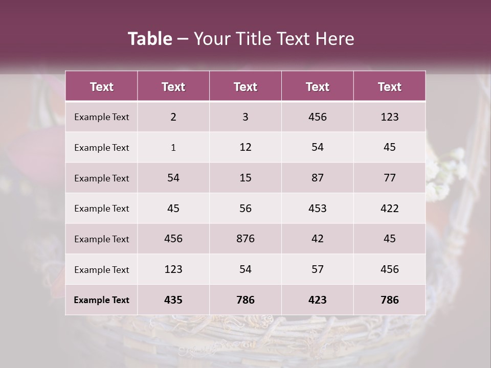 A Basket Filled With Pink And White Flowers PowerPoint Template