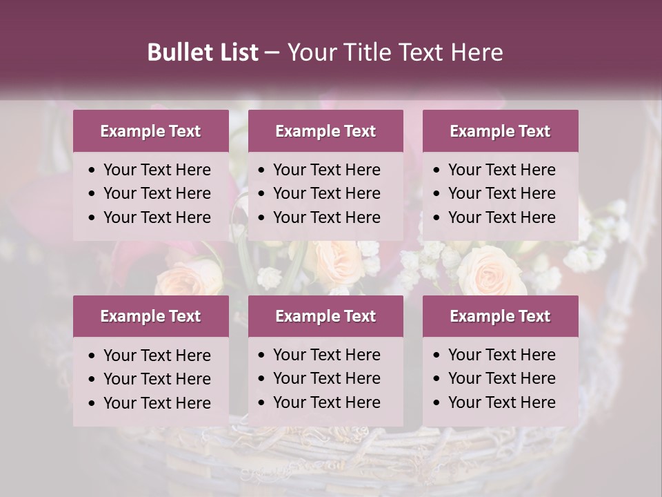 A Basket Filled With Pink And White Flowers PowerPoint Template