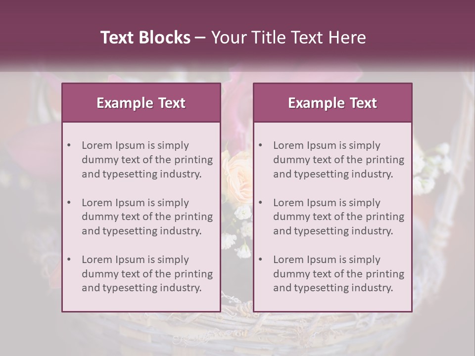 A Basket Filled With Pink And White Flowers PowerPoint Template