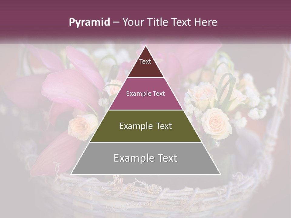 A Basket Filled With Pink And White Flowers PowerPoint Template