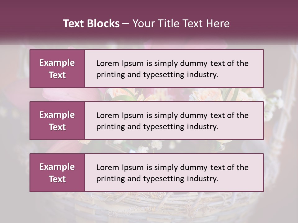 A Basket Filled With Pink And White Flowers PowerPoint Template