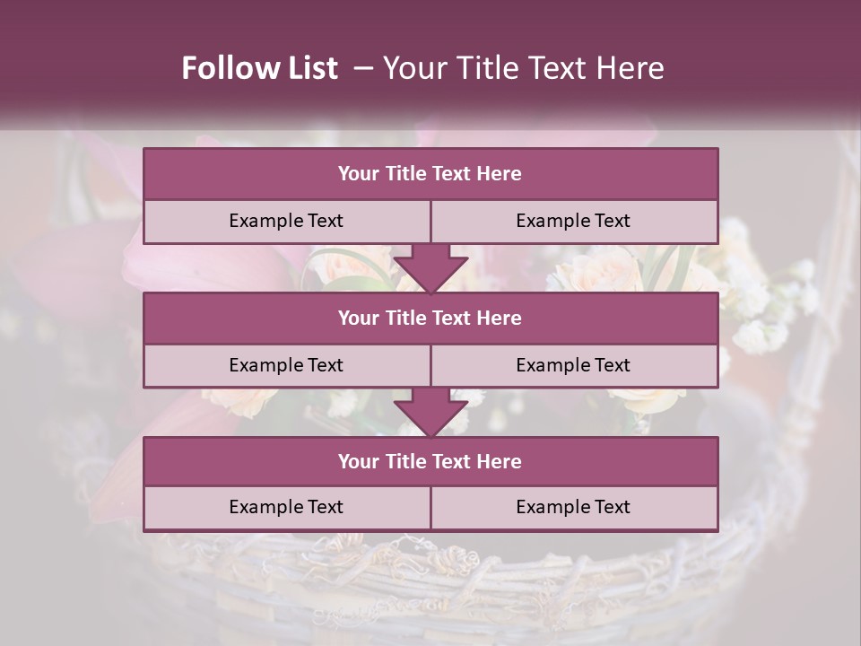 A Basket Filled With Pink And White Flowers PowerPoint Template