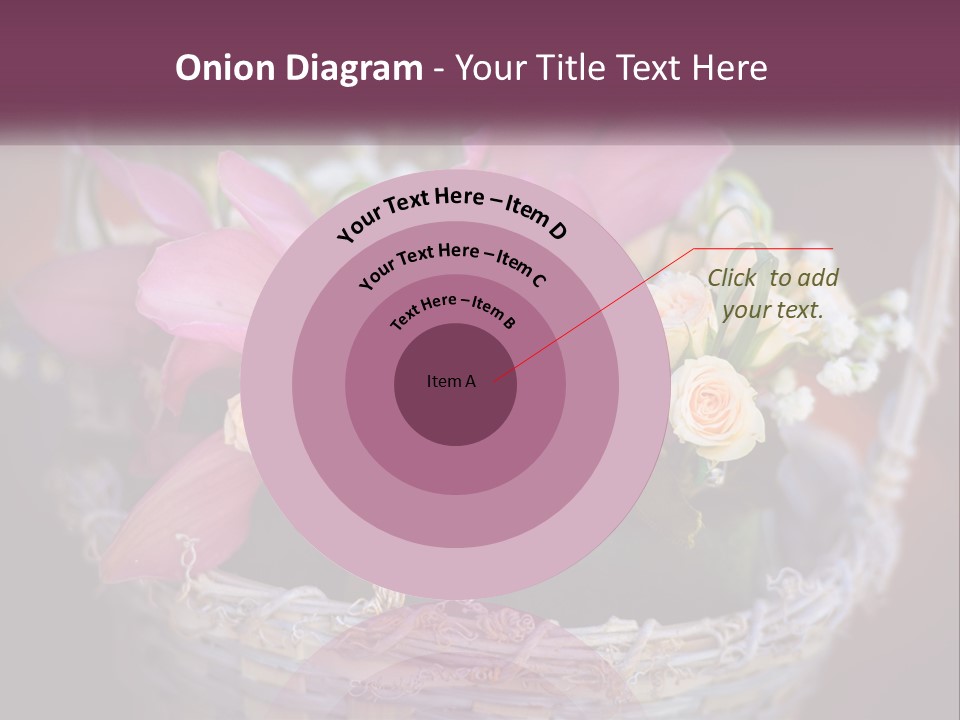 A Basket Filled With Pink And White Flowers PowerPoint Template