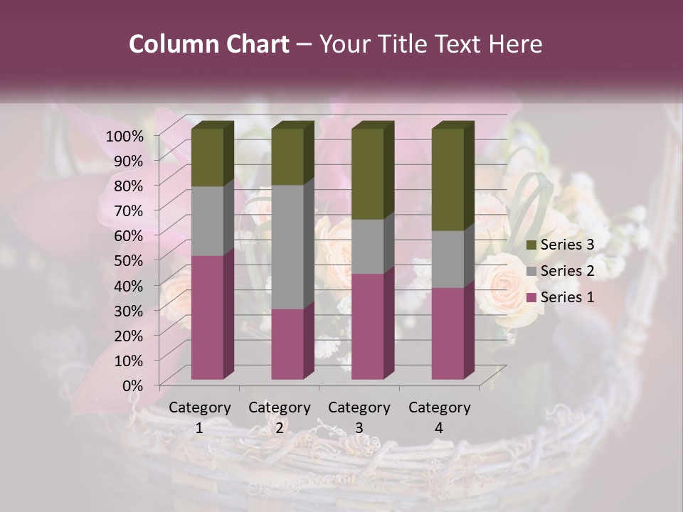 A Basket Filled With Pink And White Flowers PowerPoint Template