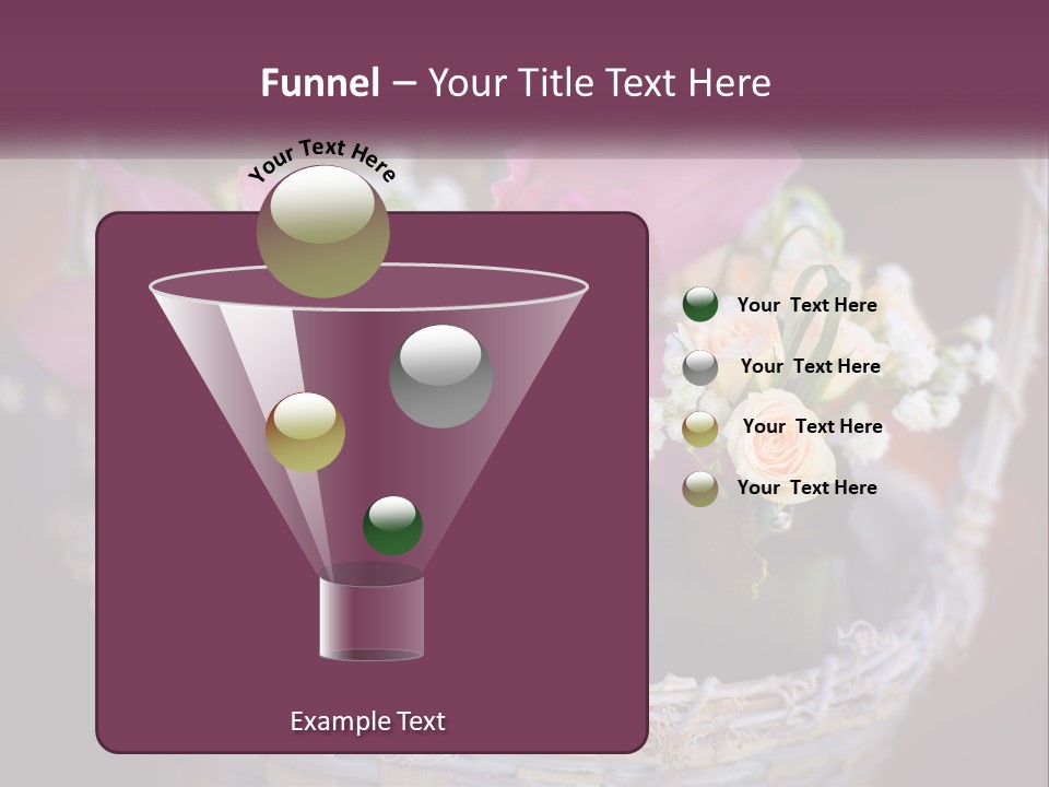 A Basket Filled With Pink And White Flowers PowerPoint Template