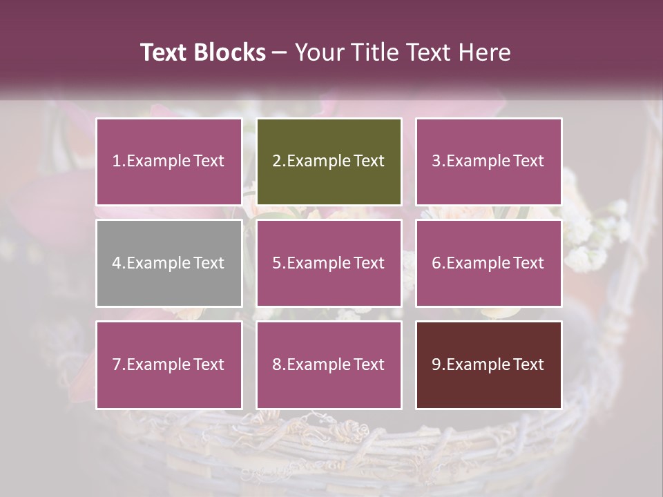 A Basket Filled With Pink And White Flowers PowerPoint Template