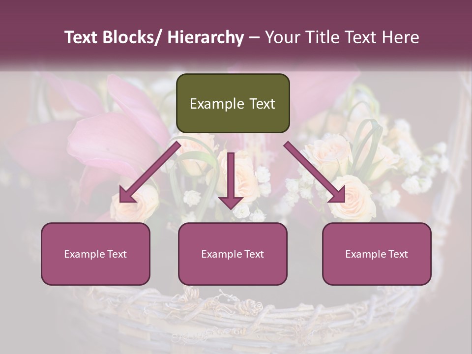 A Basket Filled With Pink And White Flowers PowerPoint Template