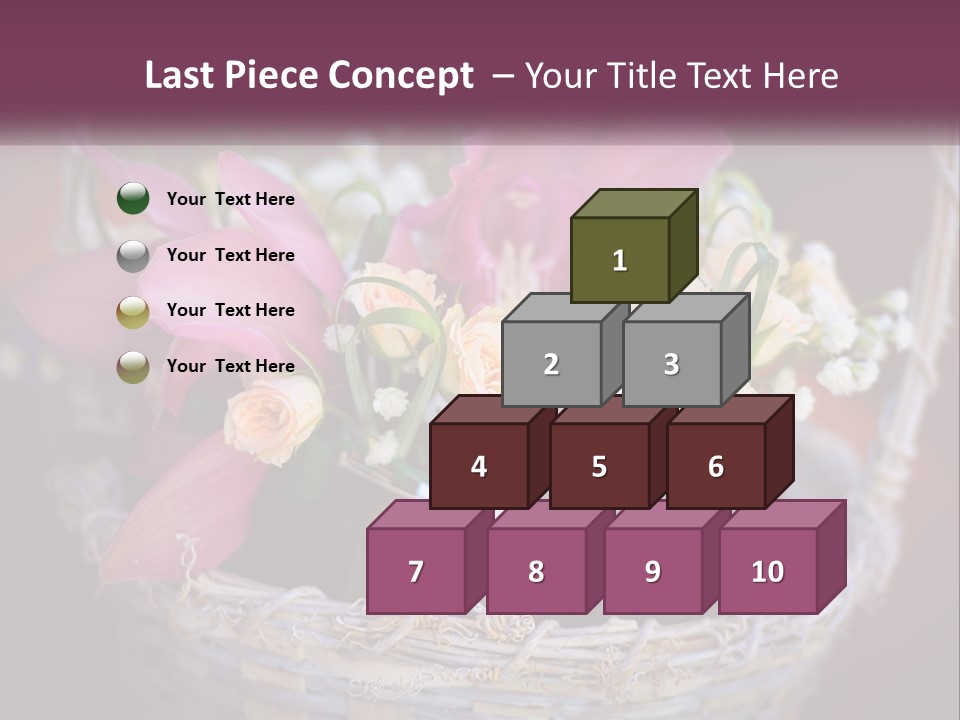 A Basket Filled With Pink And White Flowers PowerPoint Template