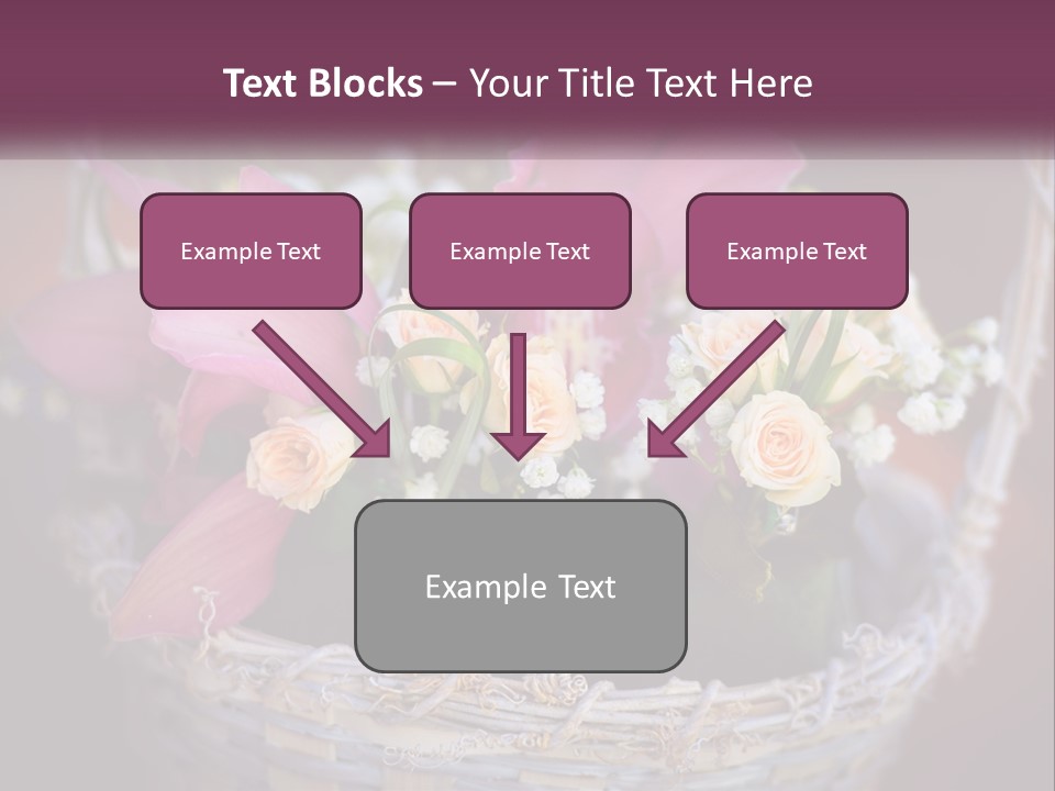 A Basket Filled With Pink And White Flowers PowerPoint Template