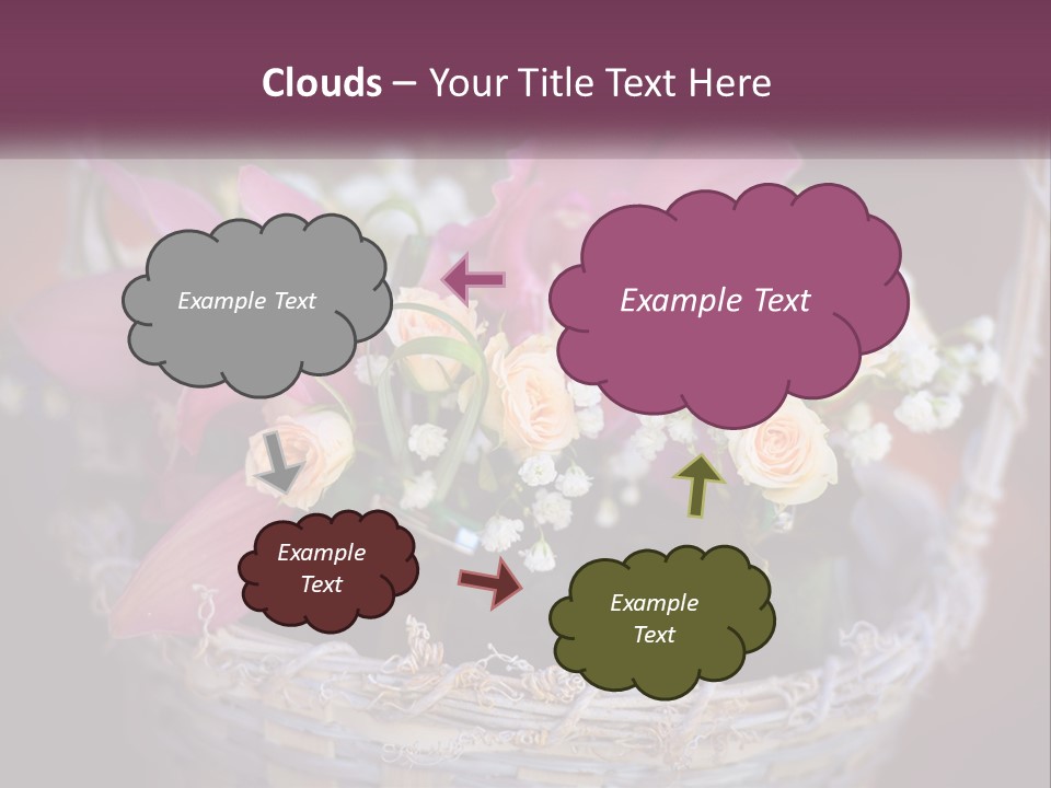 A Basket Filled With Pink And White Flowers PowerPoint Template