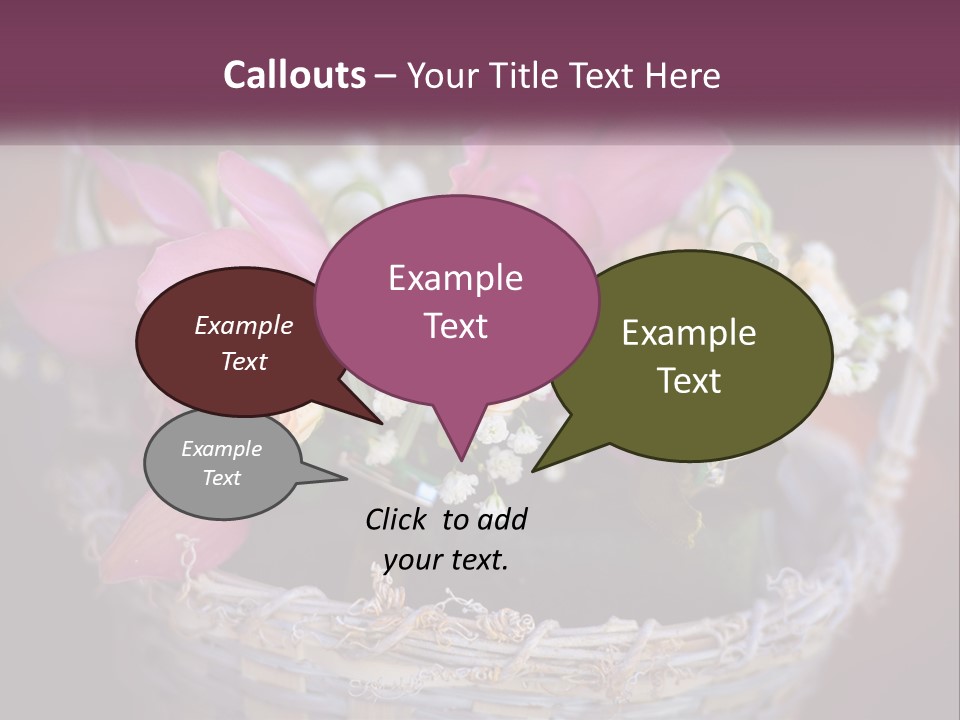 A Basket Filled With Pink And White Flowers PowerPoint Template