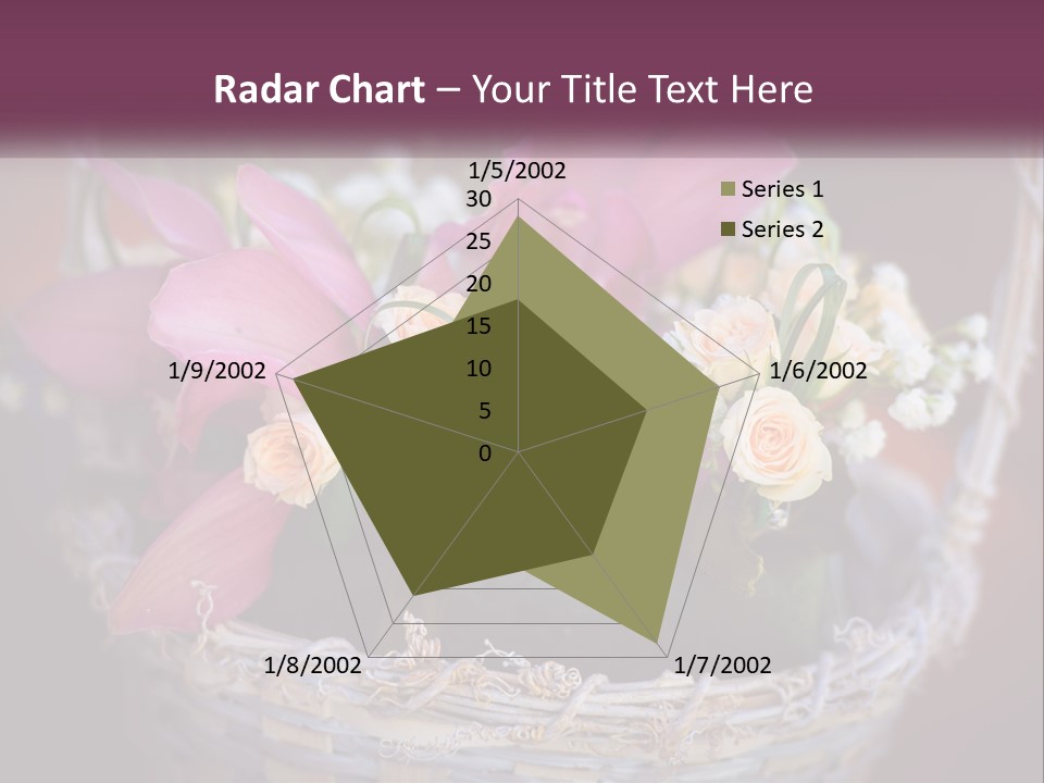 A Basket Filled With Pink And White Flowers PowerPoint Template