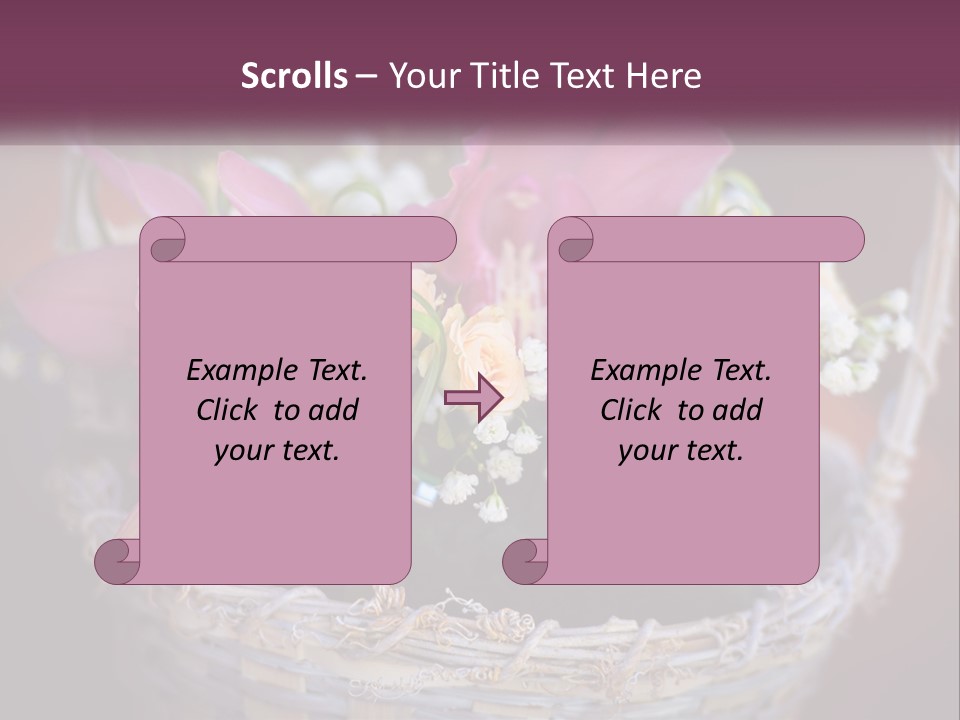 A Basket Filled With Pink And White Flowers PowerPoint Template