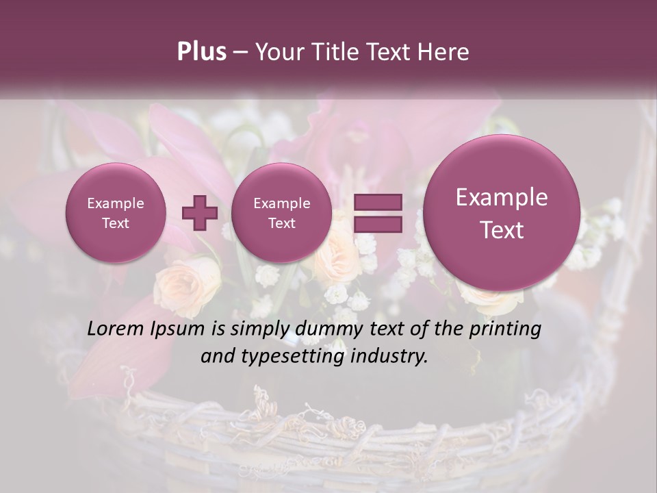 A Basket Filled With Pink And White Flowers PowerPoint Template
