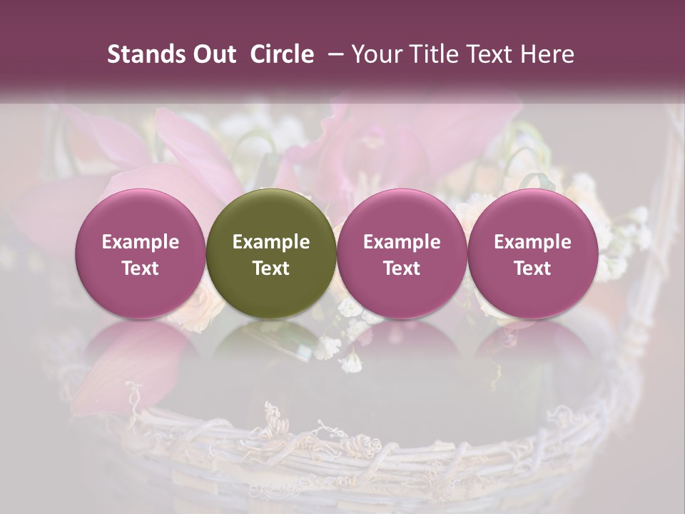 A Basket Filled With Pink And White Flowers PowerPoint Template