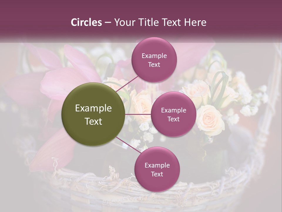 A Basket Filled With Pink And White Flowers PowerPoint Template