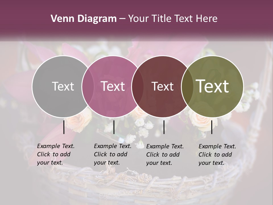 A Basket Filled With Pink And White Flowers PowerPoint Template