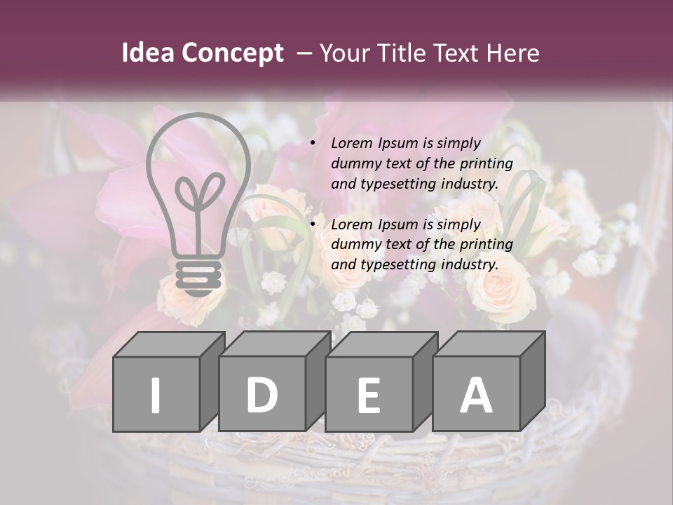 A Basket Filled With Pink And White Flowers PowerPoint Template