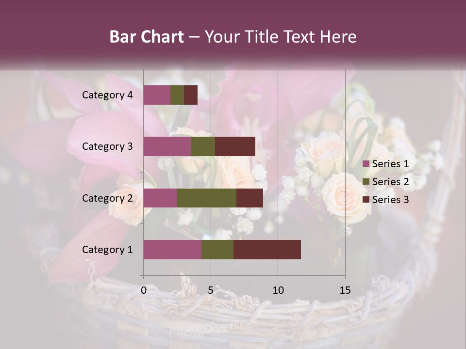 A Basket Filled With Pink And White Flowers PowerPoint Template