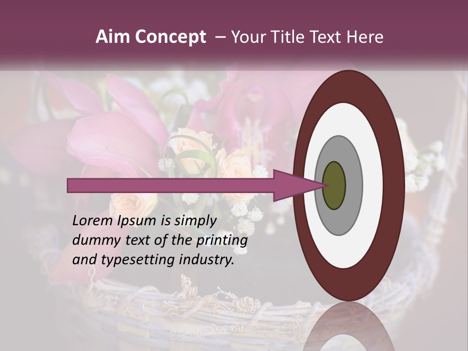 A Basket Filled With Pink And White Flowers PowerPoint Template
