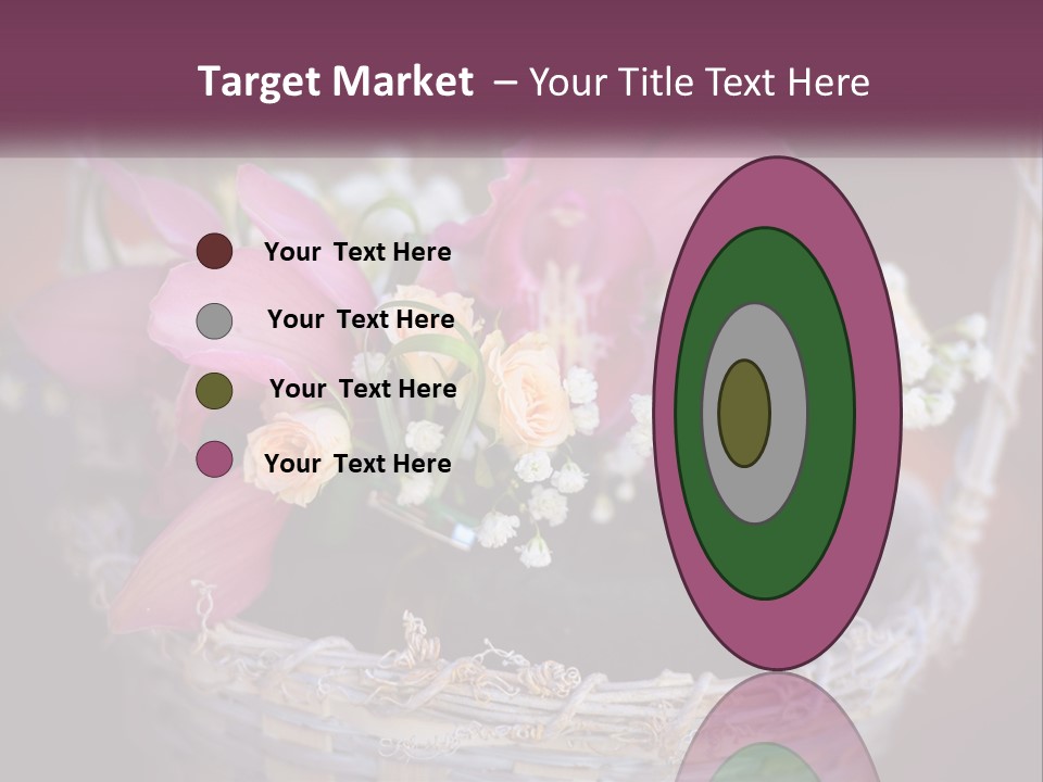 A Basket Filled With Pink And White Flowers PowerPoint Template
