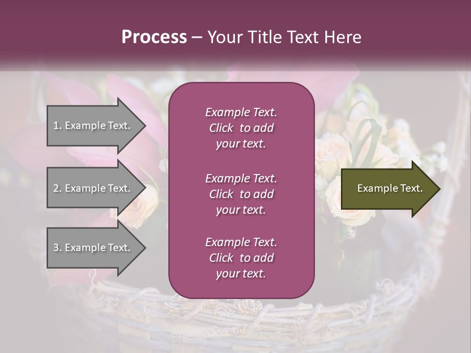 A Basket Filled With Pink And White Flowers PowerPoint Template