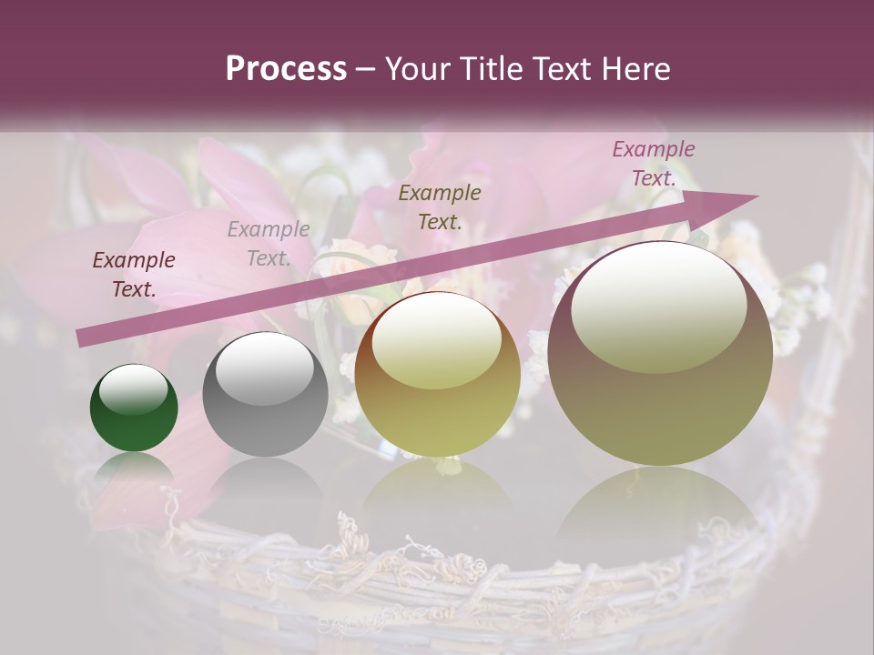 A Basket Filled With Pink And White Flowers PowerPoint Template