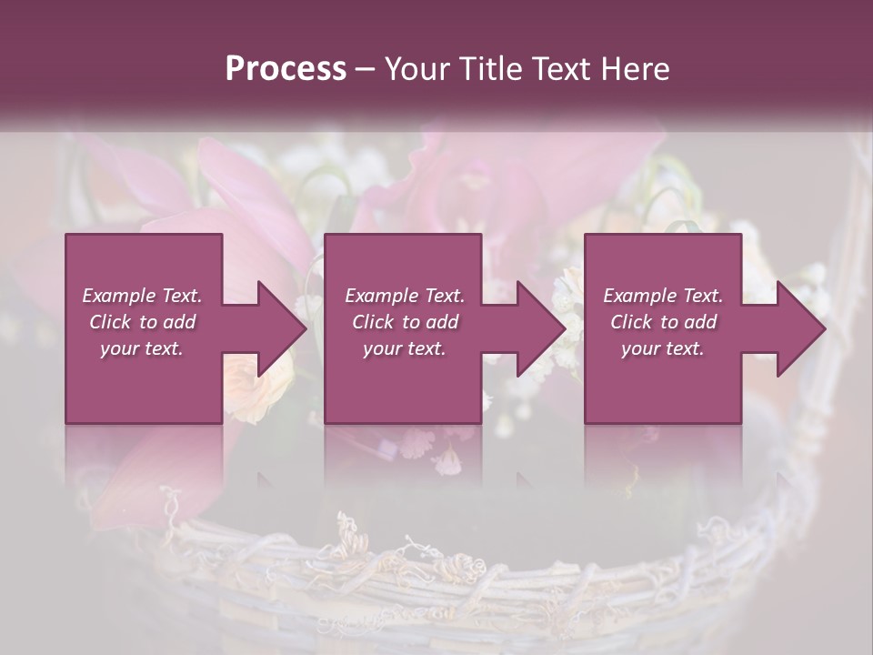A Basket Filled With Pink And White Flowers PowerPoint Template