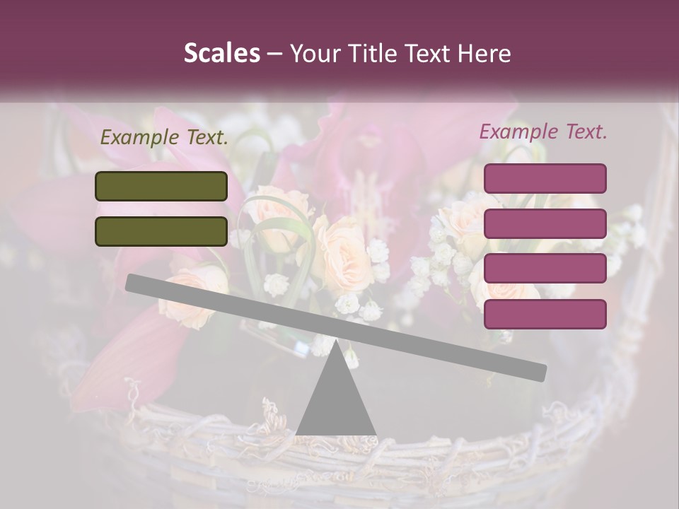 A Basket Filled With Pink And White Flowers PowerPoint Template