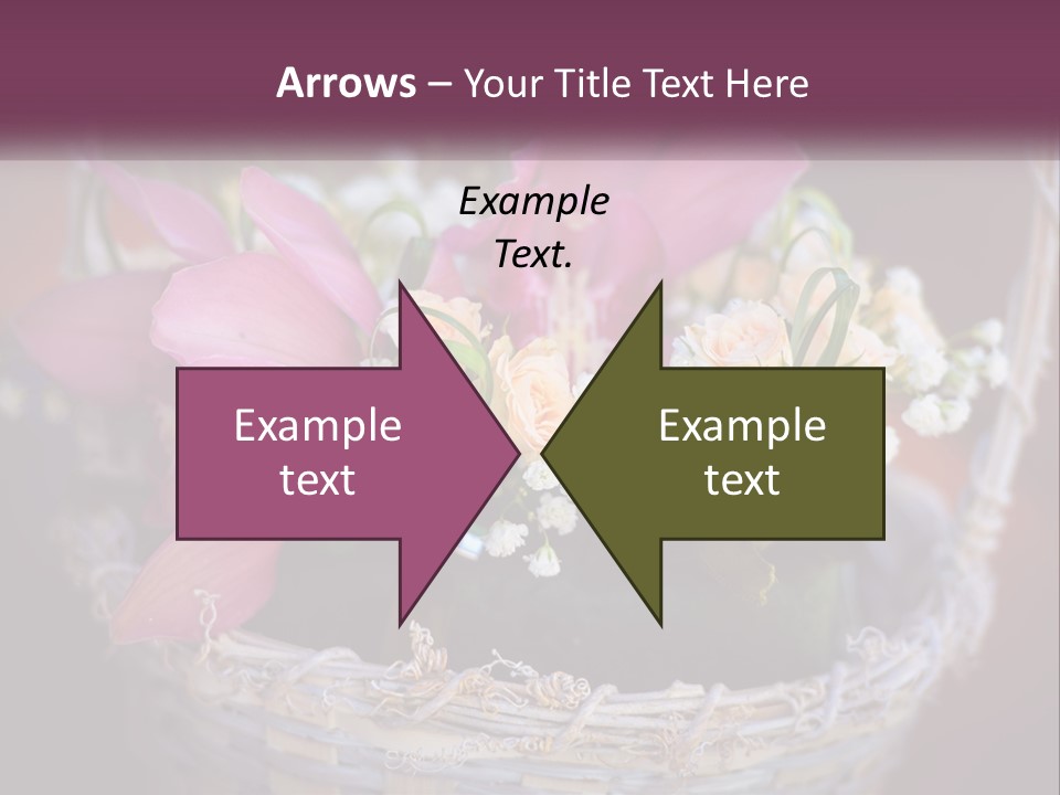 A Basket Filled With Pink And White Flowers PowerPoint Template