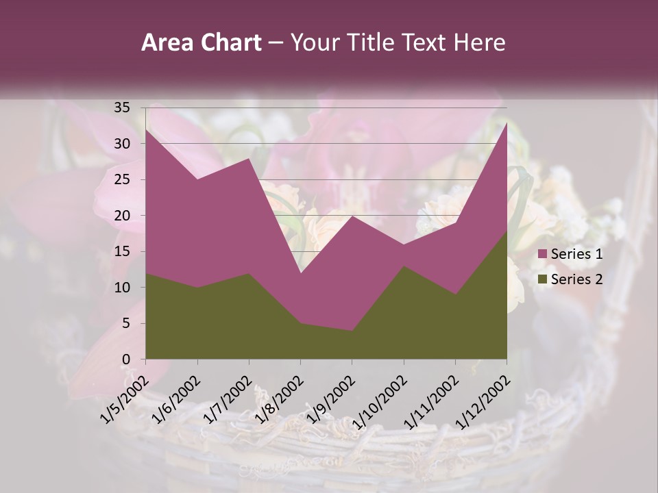 A Basket Filled With Pink And White Flowers PowerPoint Template