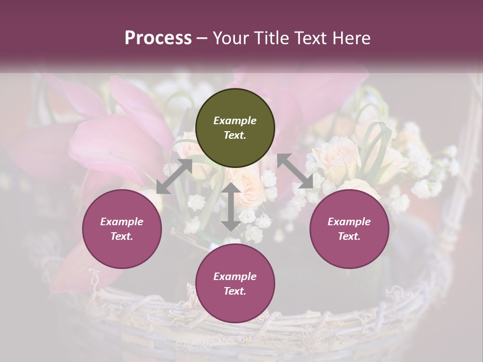 A Basket Filled With Pink And White Flowers PowerPoint Template