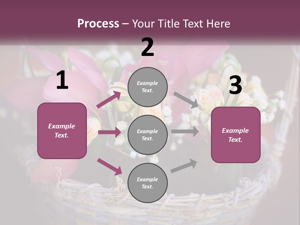 A Basket Filled With Pink And White Flowers PowerPoint Template