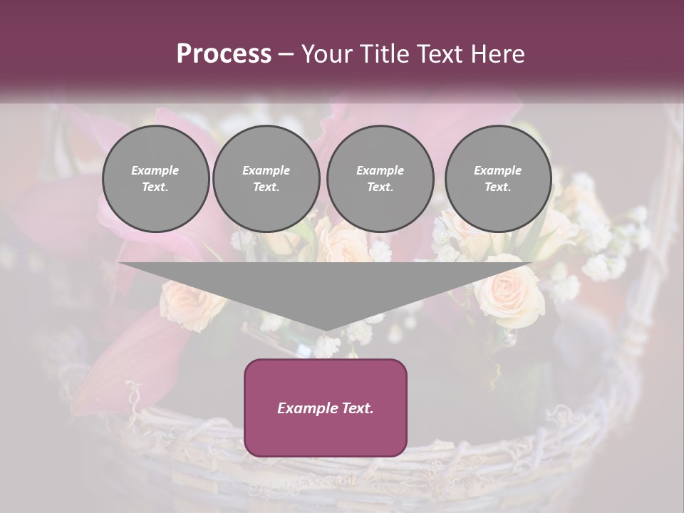 A Basket Filled With Pink And White Flowers PowerPoint Template