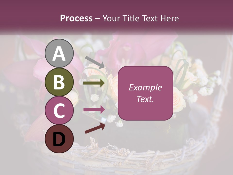 A Basket Filled With Pink And White Flowers PowerPoint Template
