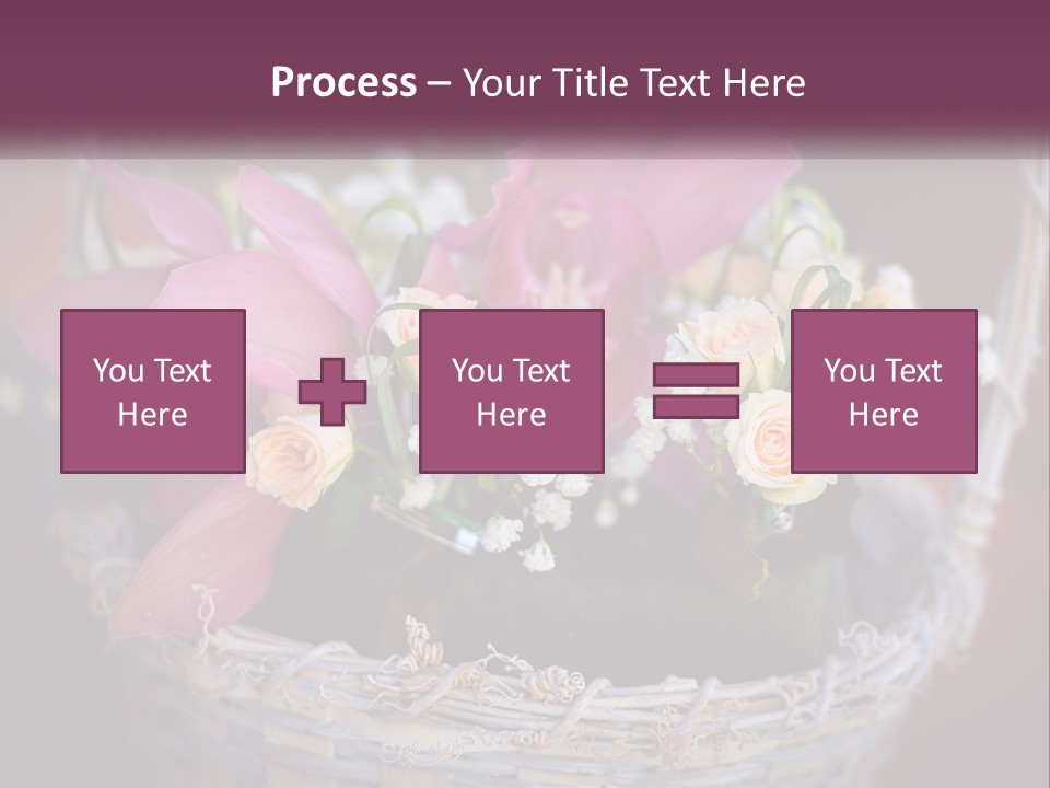 A Basket Filled With Pink And White Flowers PowerPoint Template
