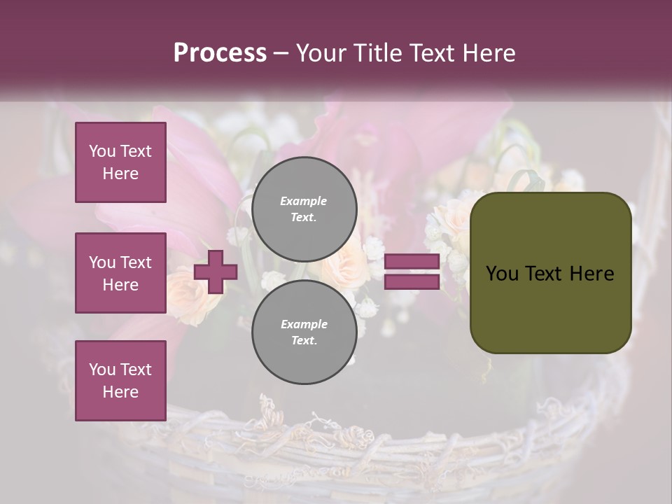A Basket Filled With Pink And White Flowers PowerPoint Template
