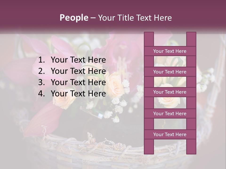 A Basket Filled With Pink And White Flowers PowerPoint Template