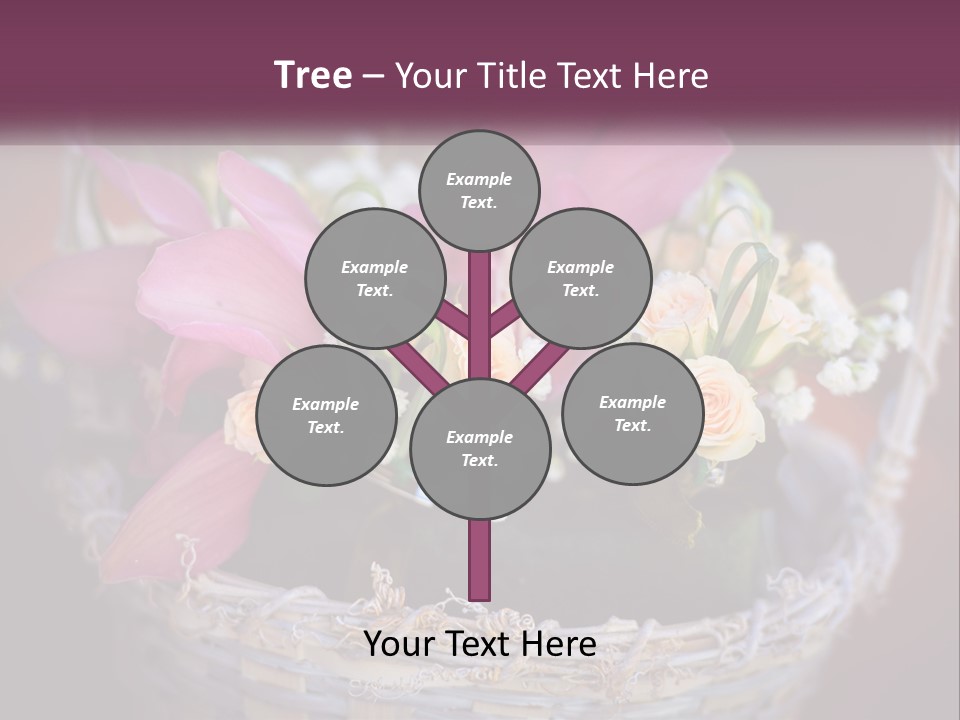 A Basket Filled With Pink And White Flowers PowerPoint Template